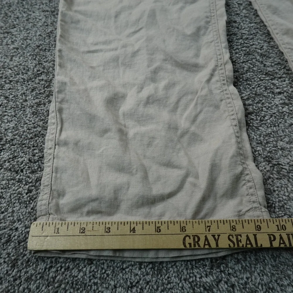 Apt 9 Pants Mens 36X32 Beige Linen Chambray Flat Front Drawstring Chino Beach